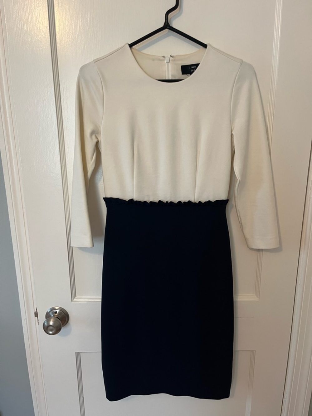 J. Crew White and Navy Business Dress